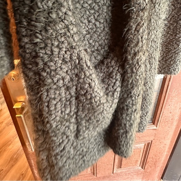 Lovestitch Green Hooded Sherpa Cardigan Open Front Pockets M/L Cozy Warm Layer - Picture 3 of 8